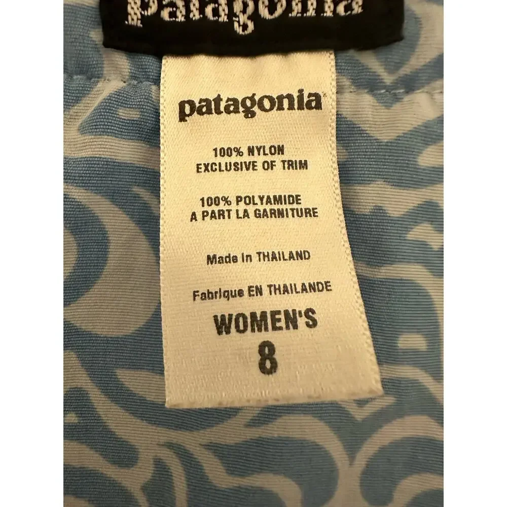 Patagonia Womens Button Out Boardie Island Mini Wrap Skirt Size 8 Blue - Picture 6 of 7